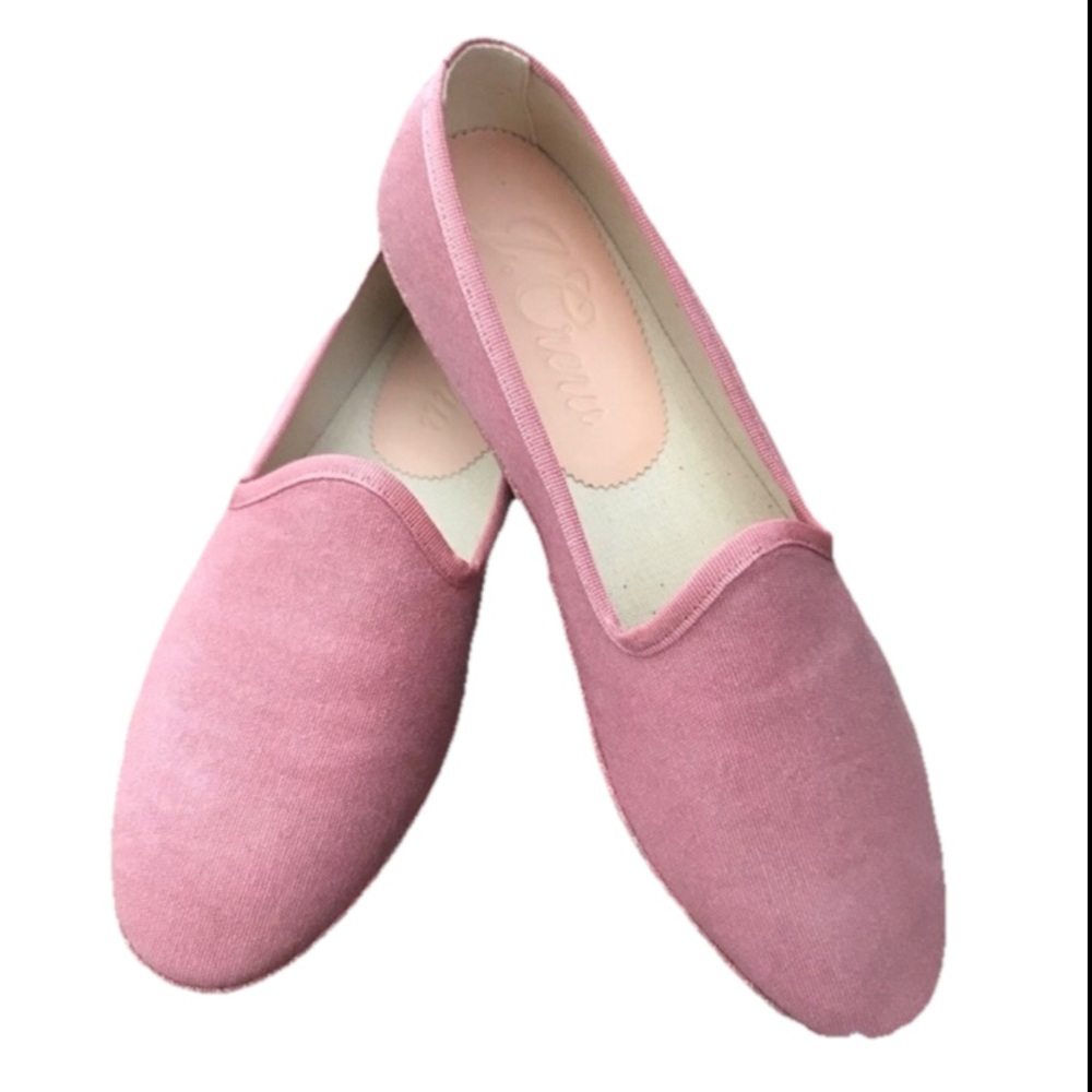 J Crew Rose Pink Venetian Canvas Loafer Slip On